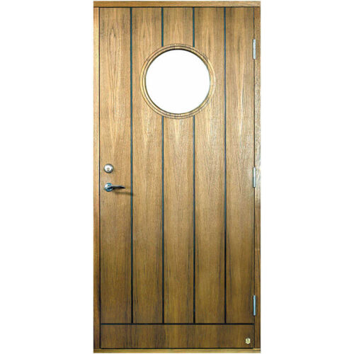 Ytterdörr Leksandsdörren Tunsta Runt Glas Teak
